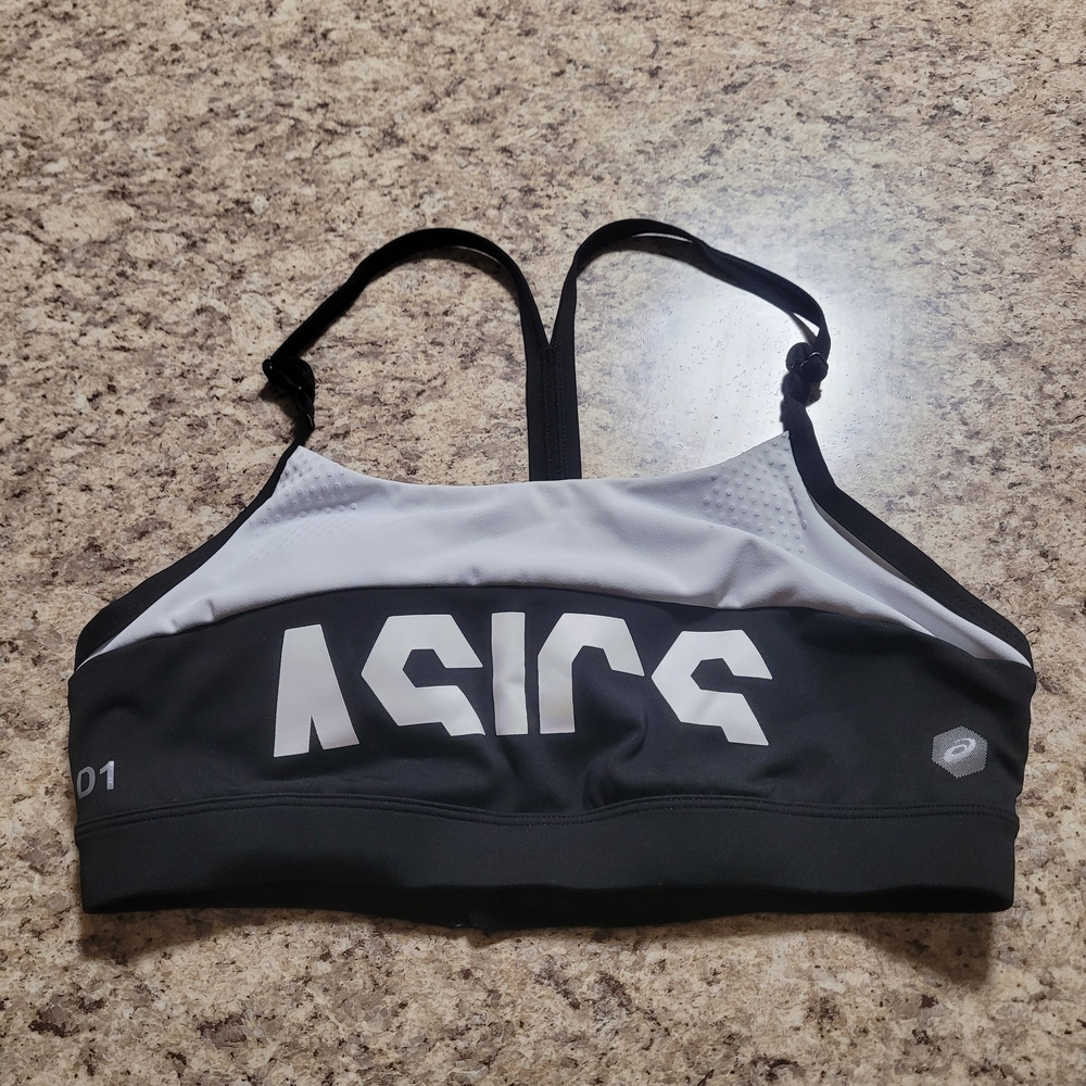 ASICS Women's Black and Gray Sports Bra